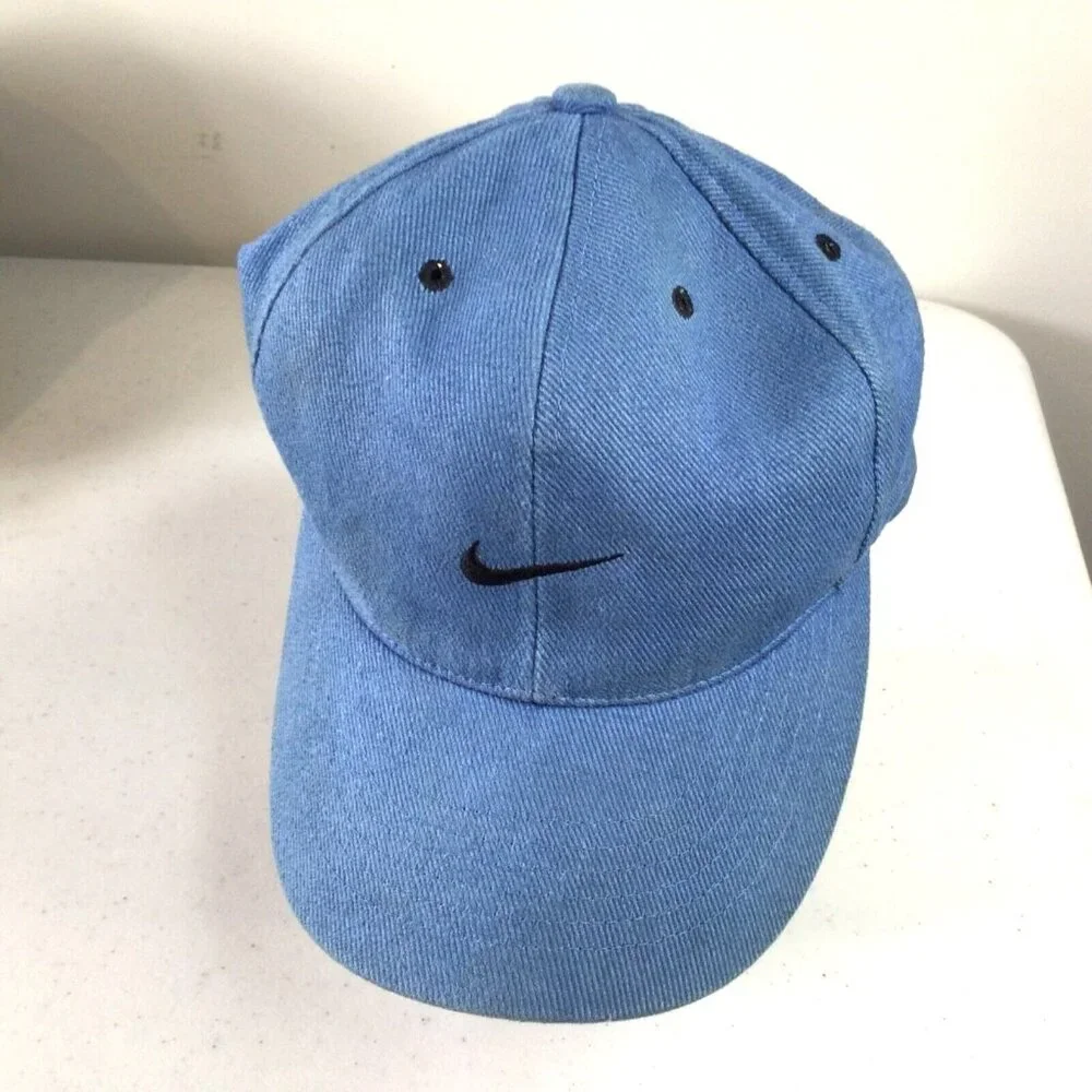 Nike Swoosh Embroidered Unisex Blue Baseball Style Adjustable One size fits most - Picture 1 of 8